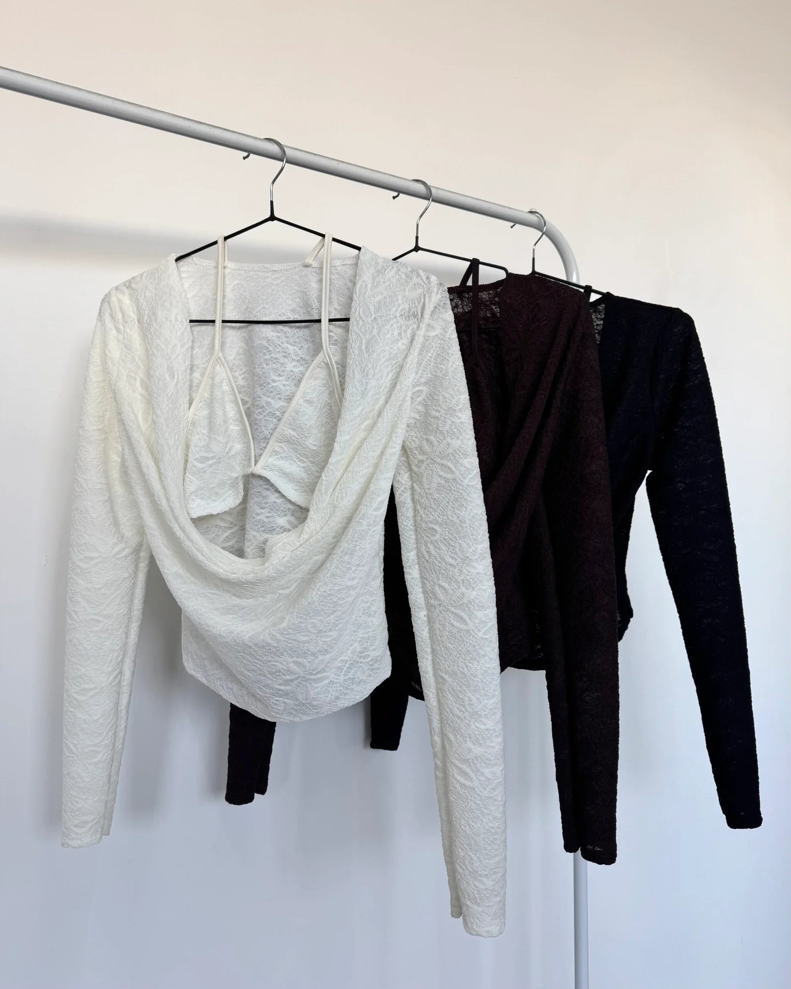 Remera jacquard buche manga larga con corpino interno