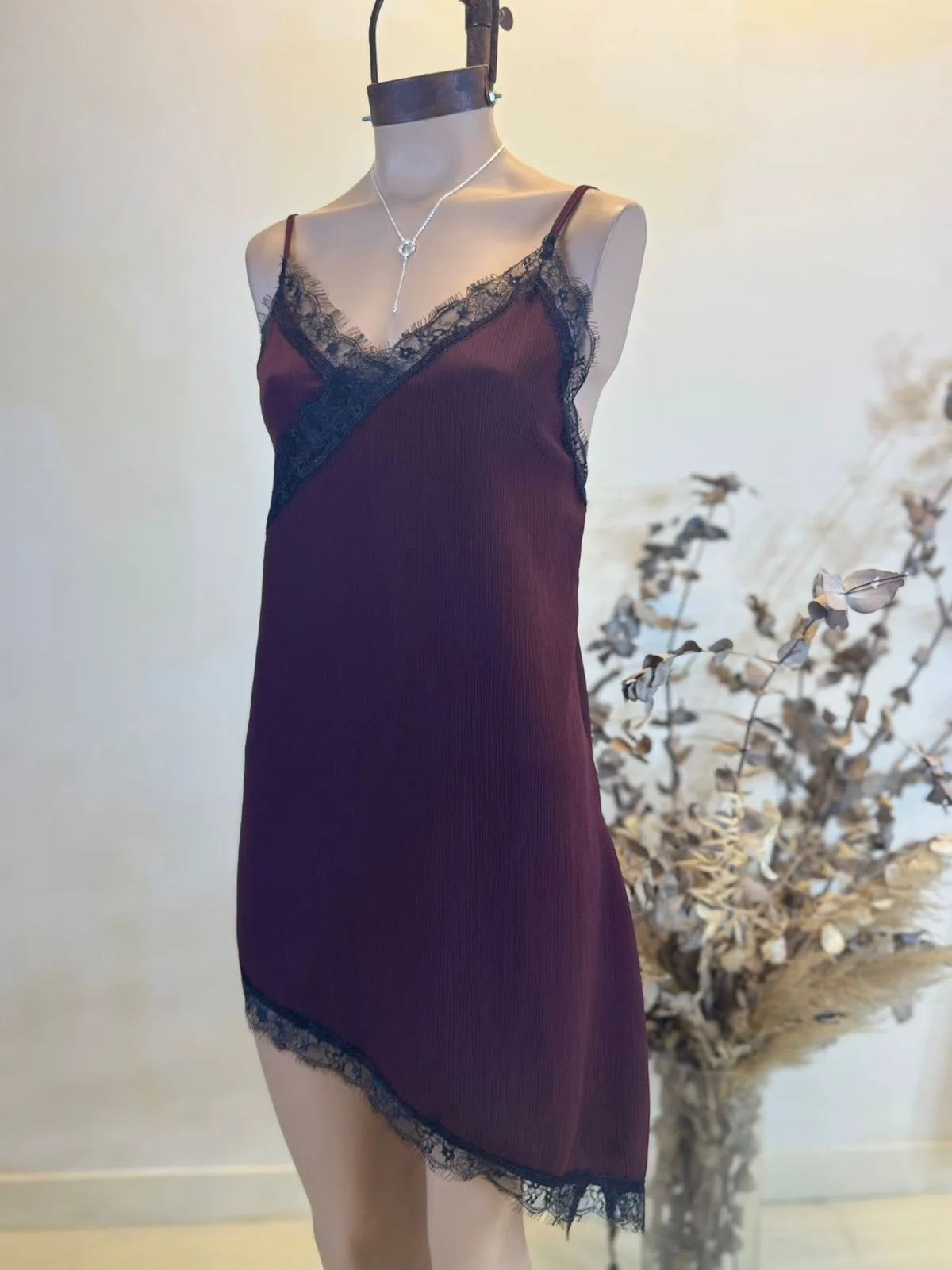 Vestido lencero proenze puntilla sedita