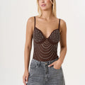 Body con tazas brillos curvos