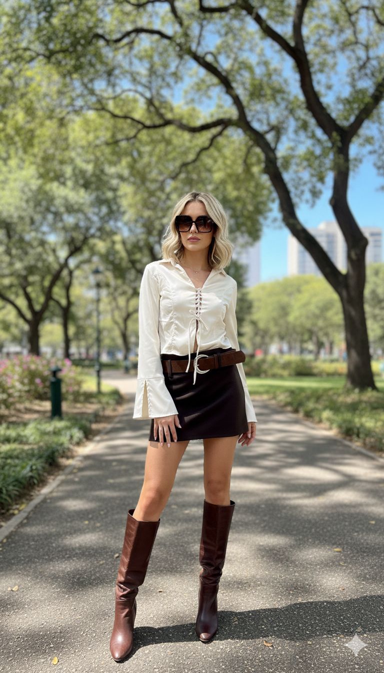 Camisa seda con cordones lumis