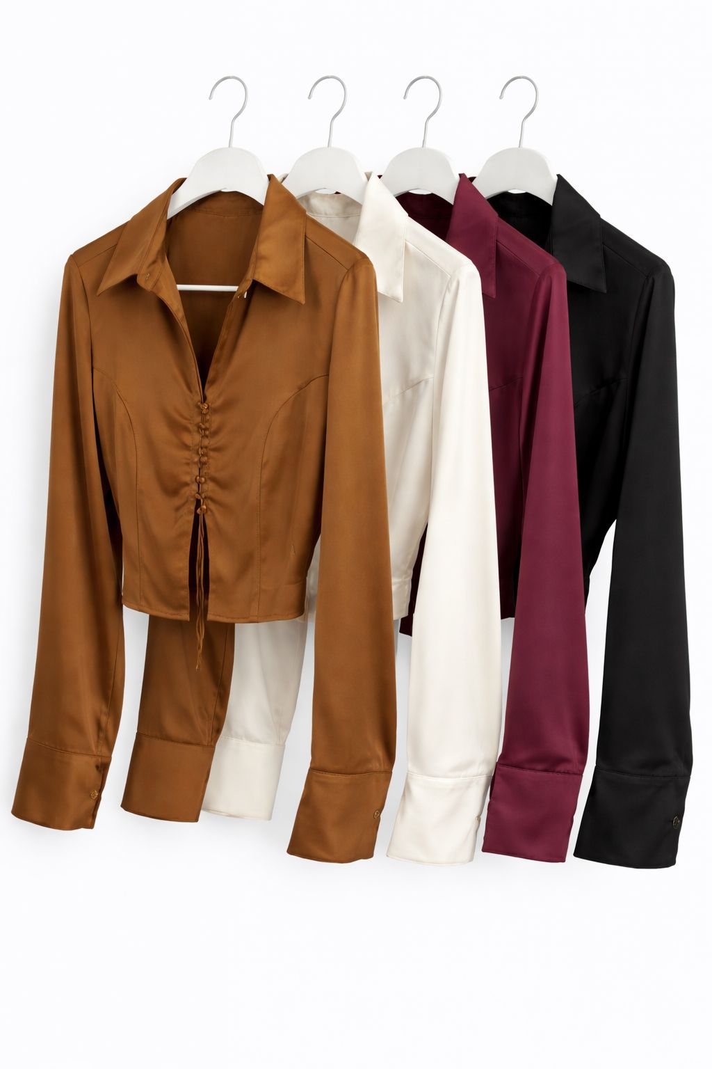 Camisa seda con cordones lumis