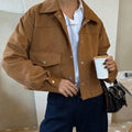 Campera crop de gamuza bolsillo al ruedo