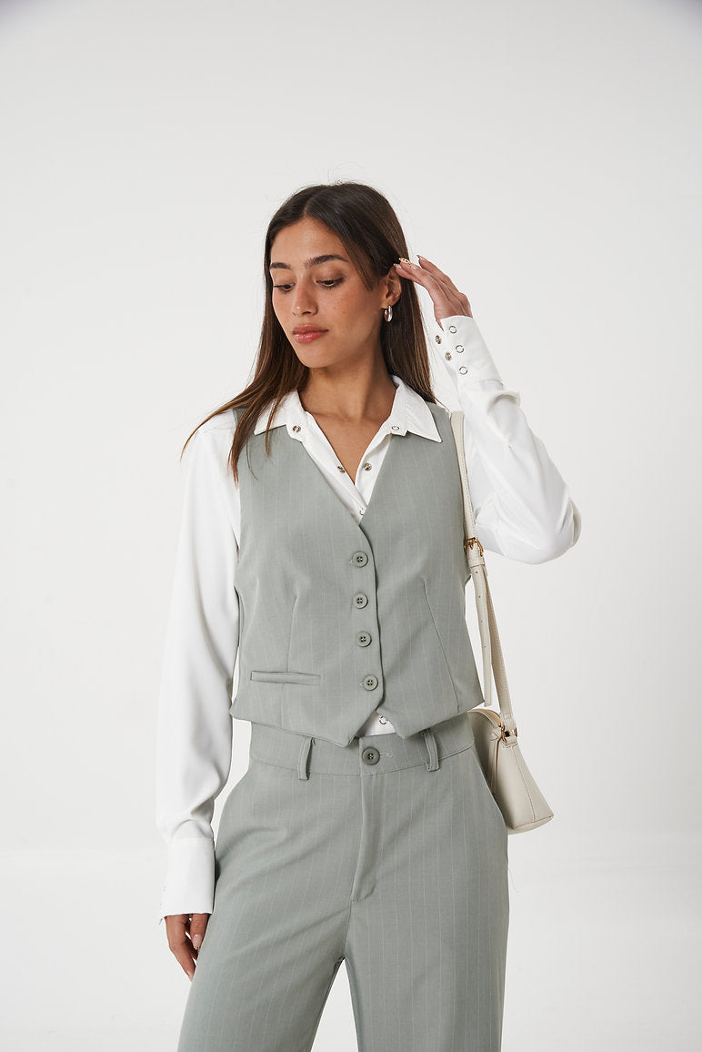 Chaleco sastrero rayado