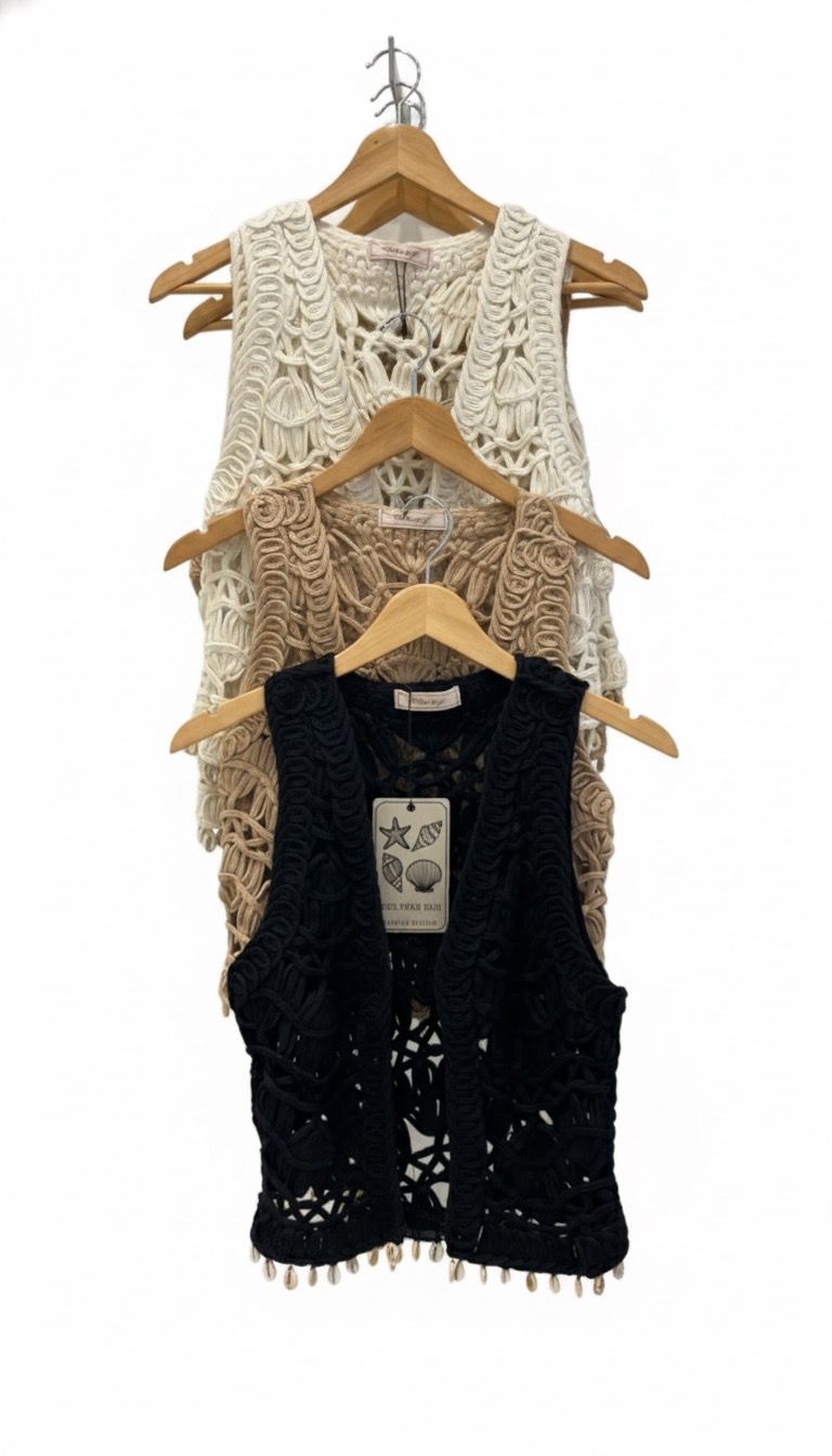 Chaleco de hilo con caracoles