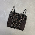 Corsette combinado de encaje con perlas y strass