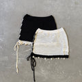Falda crochette con puntilla y tiras