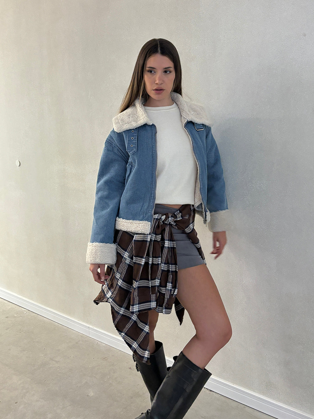 Gamulan jean celeste corderito crema