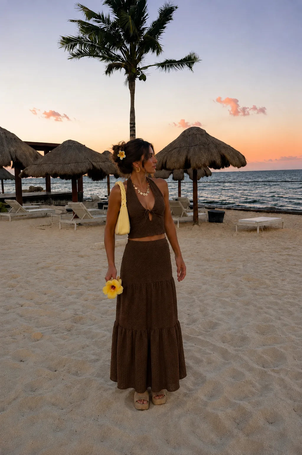 Pollera hawai larga