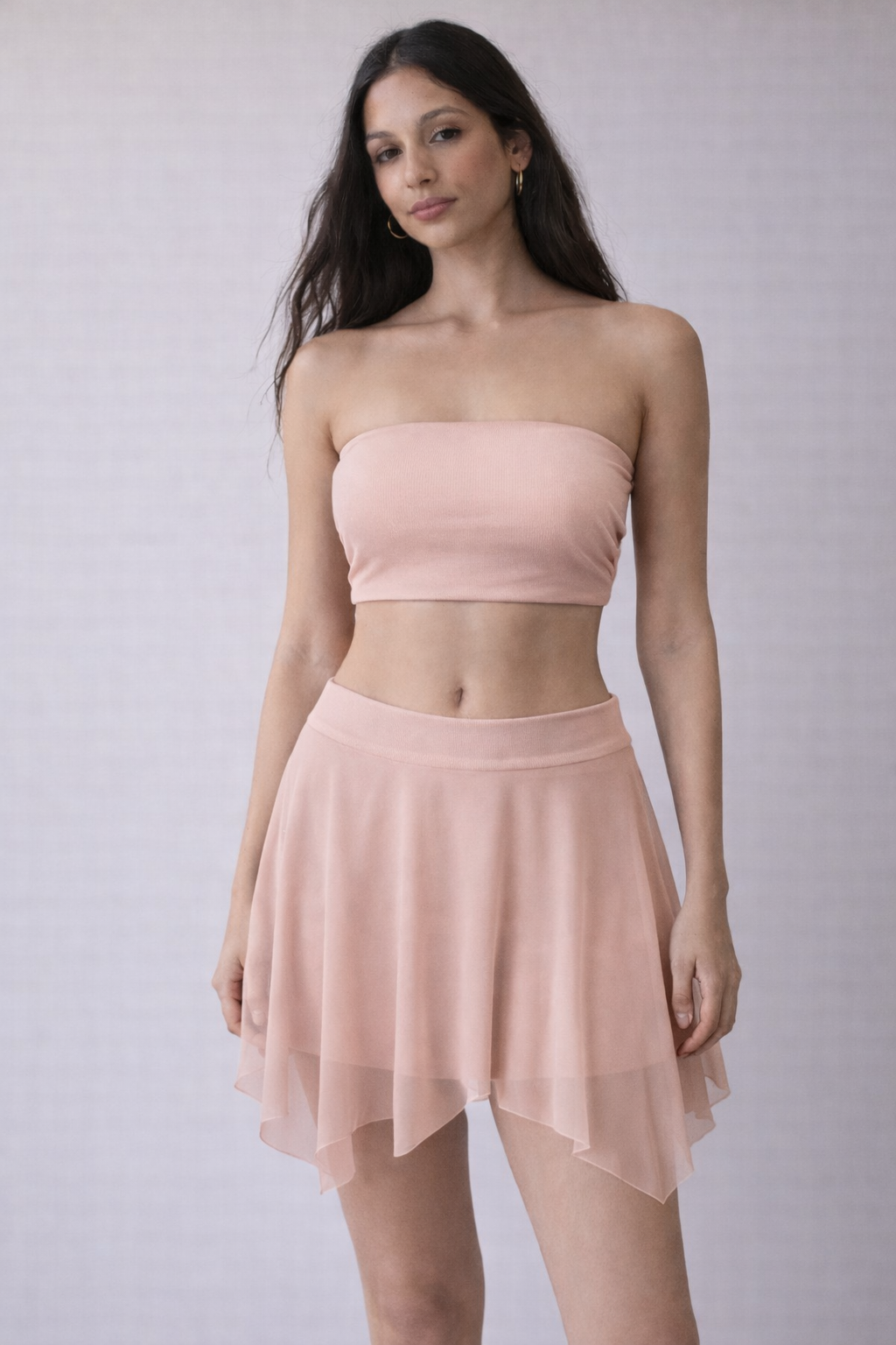 Pollera tul dos picos