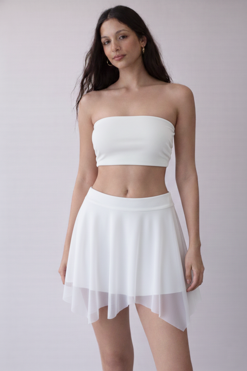 Pollera tul dos picos