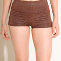 Short glitter tiro bajo cintura para doblar