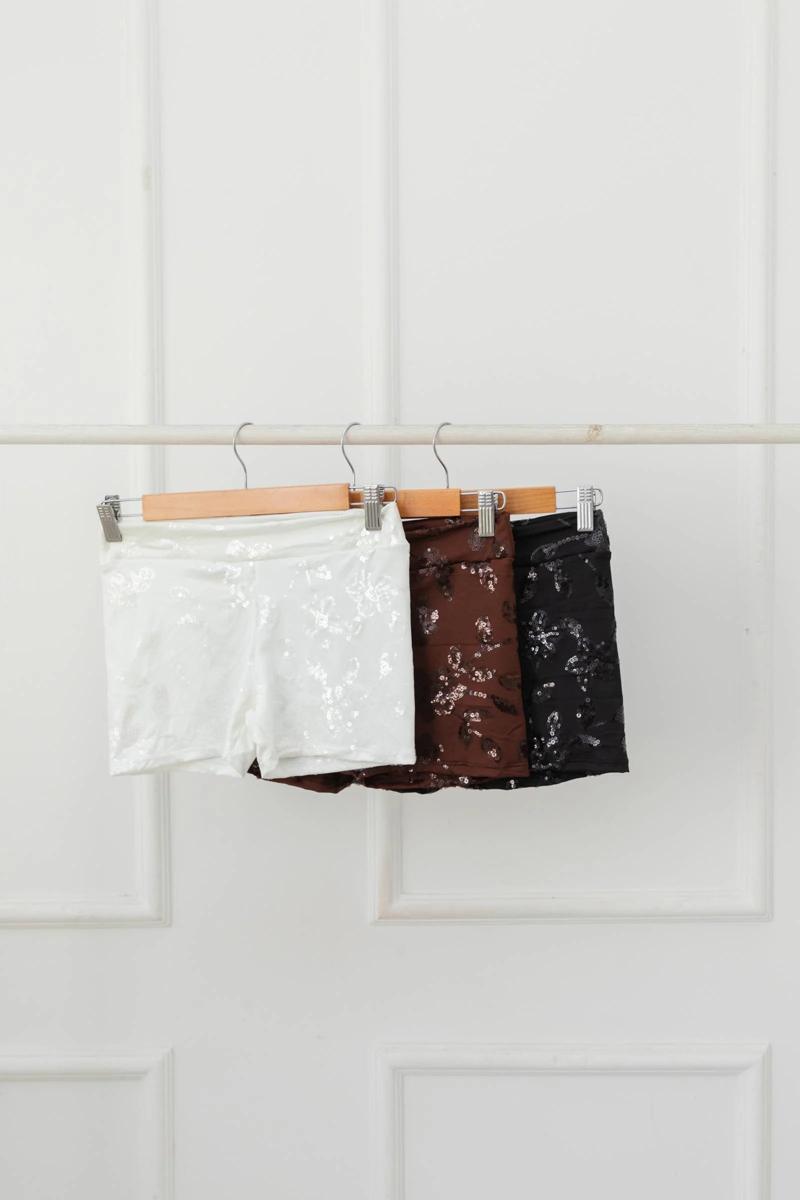 Short lycra flor lentejuelas