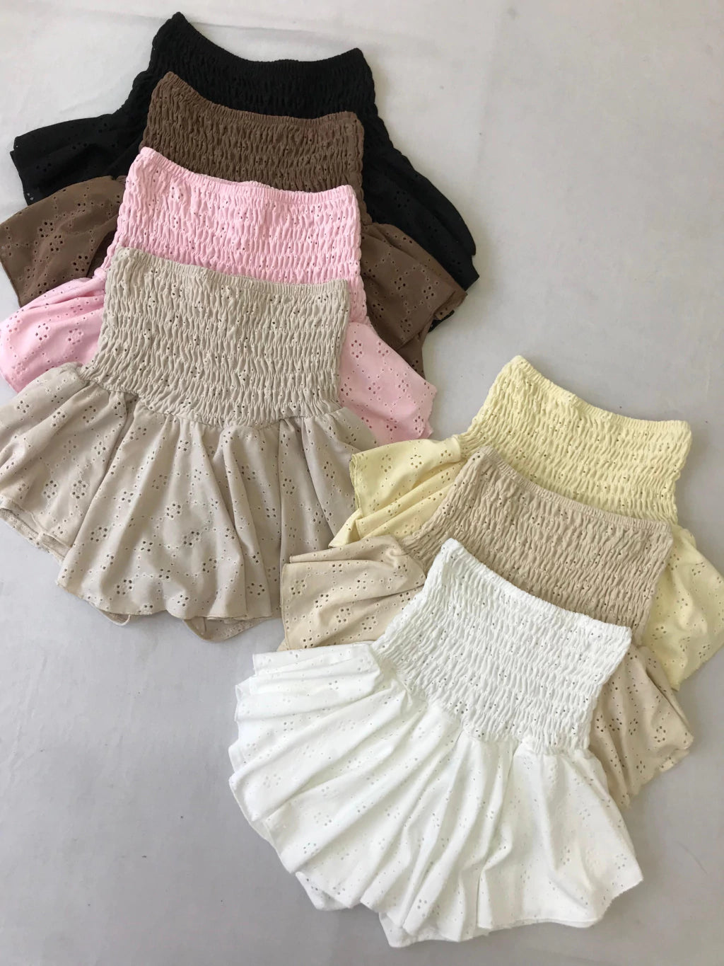 Short pollera hilo elastico broderie de punto