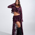 Top blusa volado con tiras tul flock