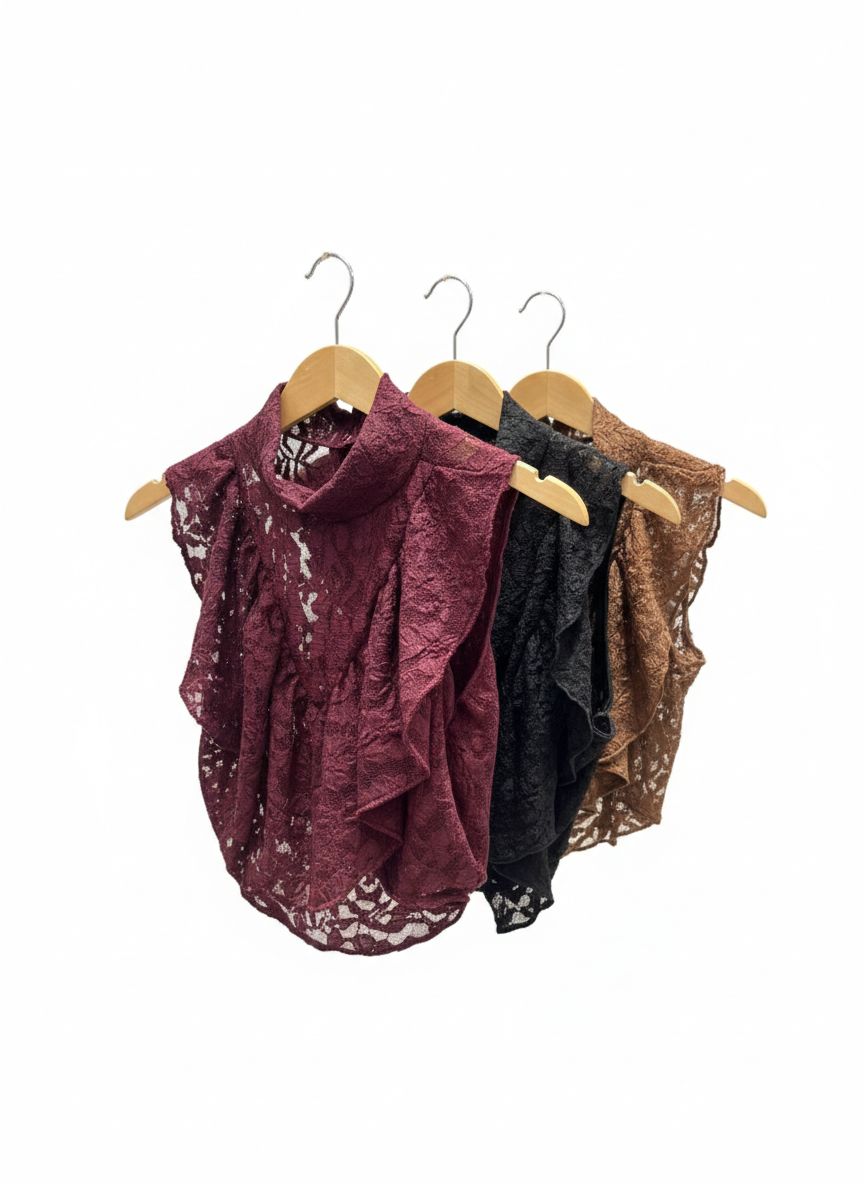 Top de encaje con volados Birken