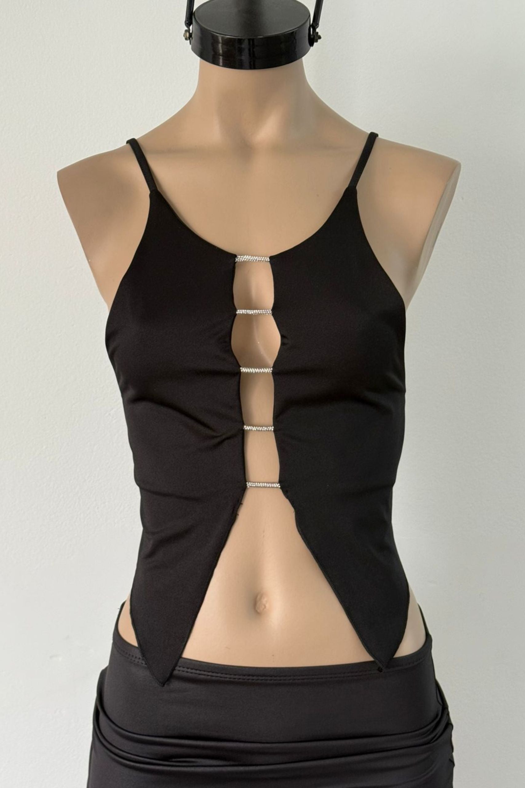 Top diamante bretel fino