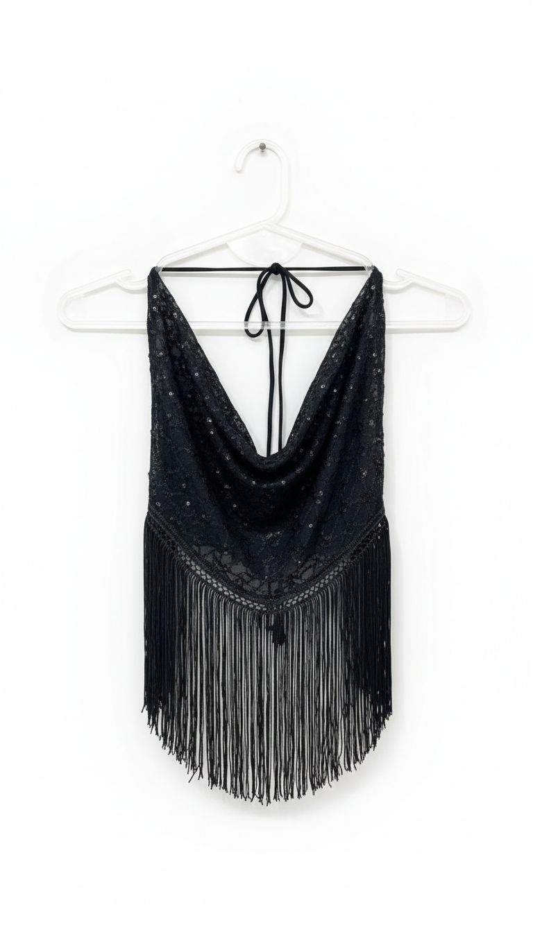 Top lentejuelas con flecos Lian