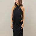 Top micro cuello alto c/pico p/atar