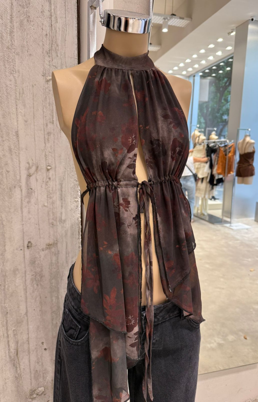 Top pechera batik sublimado tiras - microtul