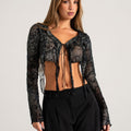 Top saquito ML con volado p/atar flock