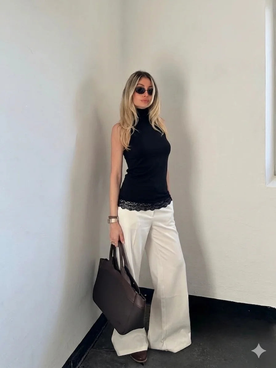 Top valentina puntilla licra