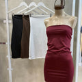 Vestido corto strapless glitter