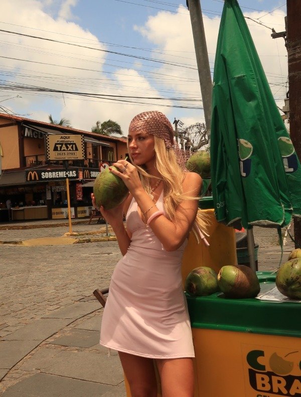 Vestido frunce cuello para atar