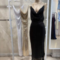 Vestido largo buche lentejuela