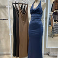 Vestido largo buche microfibra