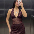 Vestido tull lentejuela estrella luna marilyn pollera acampanado forrado
