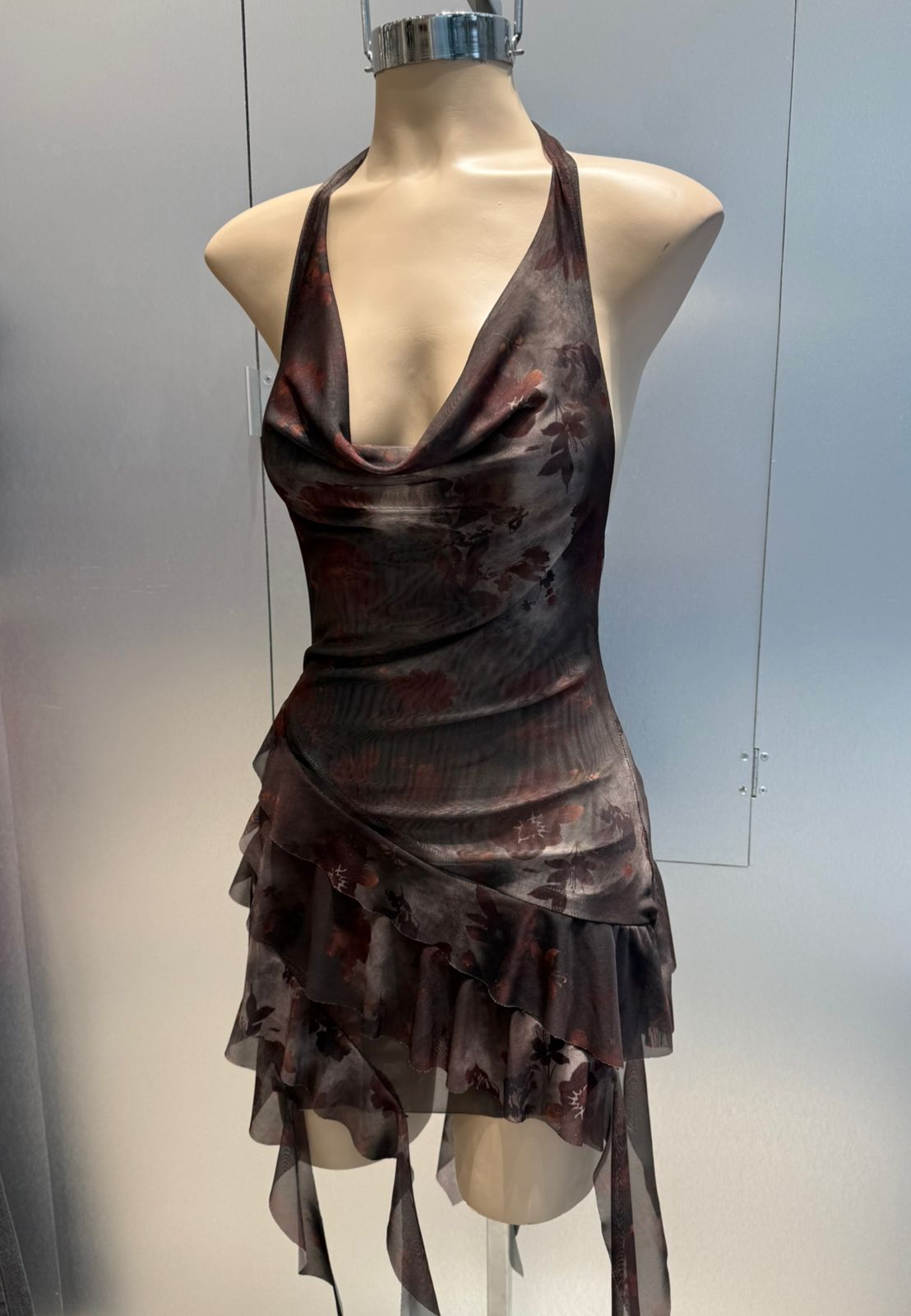 Vestidos volados colgantes flores sublimado microtul